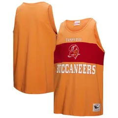 ミッチェルネス メンズ トップス シャツ カラーブロック Mens Mitchell Ness Orange Tampa Bay Buccaneers Retro Colorblock Tank Toのサムネイル
