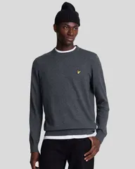 ライルアンドスコット メンズ アウター パーカー・スウェット クルーネック セーター コットン Lyle Scotton Merino Crew Neck Sweater Charcoal Marlのサムネイル