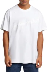 ジースター メンズ トップス Tシャツ コットン GSTAR Flocked GScript Loose Fit Organicotton TShirt White ホワイトのサムネイル