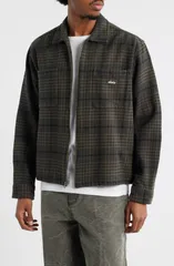 オベイ メンズ アウター ジャケット・ブルゾン シャツ コットン Obey Parker Cotton ZipUp Shirt Jacket Rosin Multi マルチカラーのサムネイル