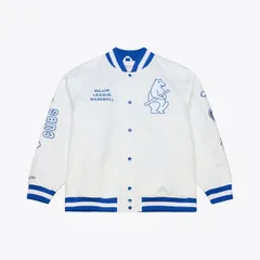 ミッチェルネス メンズ アウター ジャケット・ブルゾン サテン Mens Mitchell Ness White Chicago Cubs Cooperstown Collection Arcticのサムネイル