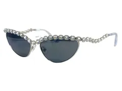 未使用 スワロフスキー サングラス キャットアイ キャッツアイシェイプ SK7030 クリスタル　ブラック 黒　ストーン SWAROVSKI 石　ラインストーン シルバー　クリア レディース のサムネイル