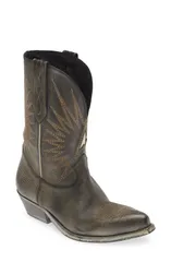 ゴールデングース レディース シューズ ブーツ・レインブーツ Golden Goose Wish Star Short Western Boot Black Ecru Silver エクリュのサムネイル
