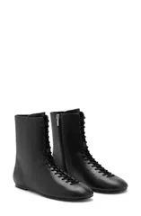 マンゴ レディース シューズ ブーツ・レインブーツ レース MANGO Lace Up Bootie Black ブラックのサムネイル