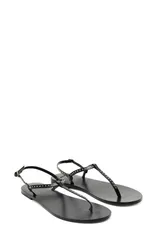 マンゴ レディース シューズ サンダル ミニ MANGO Mini Stud Slingback Sandal Black ブラックのサムネイル