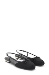 マンゴ レディース シューズ パンプス MANGO Slingback Ballet Flat Black ブラックのサムネイル