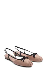 マンゴ レディース シューズ パンプス MANGO Slingback Ballet Flat Pink ピンクのサムネイル