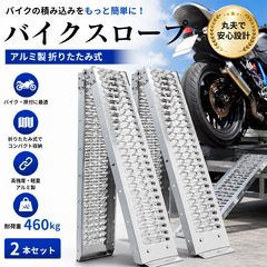 バイクスロープ ラダーレール 2本組 折りたたみ 耐荷重460kg 195cm 