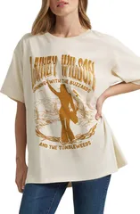 ラングラー レディース トップス Tシャツ グラフィック Wrangler x Lainey Wilson Oversize Graphic TShirt White ホワイトのサムネイル