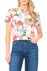 テッドベーカー レディース トップス Tシャツ フラワー柄 ニット フラワー Ted Baker Willow Floral KnitShirt Ultra White ホワイトのサムネイル