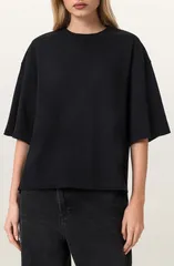 オールセインツ レディース トップス Tシャツ AllSaints Esme Amelie Crochet Heart Back TShirt Black ブラックのサムネイル