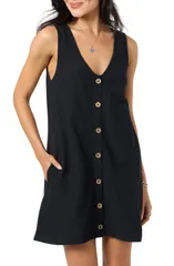 オニール レディース トップス ワンピース ミニ ONeill Sanders ButtonUp Minidress Black ブラックのサムネイル