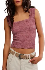 フリーピープル レディース トップス シャツ フラワー柄 ニット フラワー Free People Love Letter Floral Knit Camisole Dreamy Mulberryのサムネイル