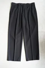90-00s perry elles polyester rayon wide slacks ワイドスラックス　レーヨン　ブラック　ワイドシルエット　モードのサムネイル