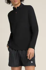 ウィルソン メンズ アウター パーカー・スウェット ハーフジップ WILSON Elevate Performance Half Zipullover Black ブラックのサムネイル
