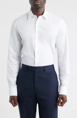 カナーリ メンズ トップス シャツ レギュラーフィット Canali Regular Fit Dresshirt White ホワイトのサムネイル