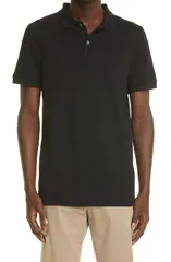 サンスペル メンズ トップス ポロシャツ Sunspel Solid Piqu Polo Black ブラックのサムネイル