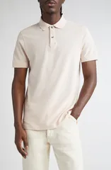 サンスペル メンズ トップス ポロシャツ コットン Sunspel Cotton Piqu Polo Pastel Pink ピンクのサムネイル