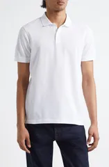サンスペル メンズ トップス ポロシャツ コットン Sunspel Cotton Piqu Polo White ホワイトのサムネイル