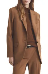 マンゴ レディース アウター ジャケット・ブルゾン ブレザー MANGO Milano Blazer Caramelのサムネイル