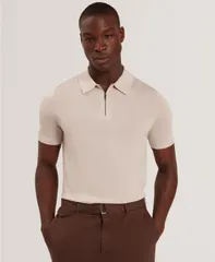 テッドベーカー メンズ トップス ポロシャツ Ted Baker MenslimFit Polo Shirt Ecru エクリュのサムネイル