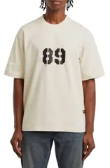 ジースター メンズ トップス Tシャツ コットン グラフィック GSTAR Sprayed 89 Boxy Organicotton Graphic TShirt Whitebaitのサムネイル