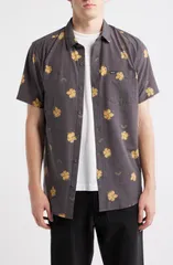 リップカール メンズ トップス シャツ Rip Curl Sessions Aerotech Short Sleeve Performance ButtonUp Shirt Washed Blackのサムネイル