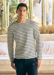 セイントジェームス レディース トップス シャツ Saint James MERIDIEN MODERNE Original Heavyweight Breton Shirt EcruNavy エクリのサムネイル