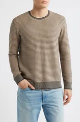 ラグアンドボーン メンズ アウター ニット・セーター コットン rag bone Harvey Stripe Cotton Blend Sweater Natural Grey グレーのサムネイル