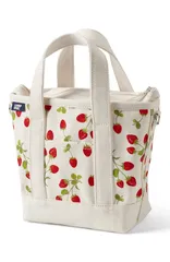 ランズエンド レディース バッグ プリント Lands End Medium Print 5 Pocket Open Top Canvas Tote Bag Red StrawberryNaturalのサムネイル