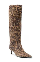 フリーピープル レディース シューズ ブーツ・レインブーツ Free People Kiki Knee High Boot Spotted Leopard Suede アニマルのサムネイル