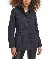 リーバイス レディース アウター ジャケット・ブルゾン Levis Womens Hooded Military Jacket Navy ネイビーのサムネイル