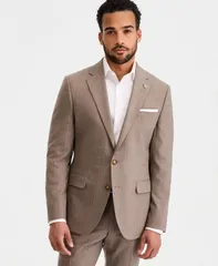 テッドベーカー メンズ アウター ジャケット・ブルゾン ウール Ted Baker Mens ModernFit WoolBlend Tan Pinstripe Suit Separates Jackのサムネイル
