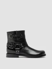 オフィチーネクリエイティブ レディース シューズ ブーツ・レインブーツ レザー Officine Creativemerald 016 Leather Harness Boots Black ブラックのサムネイル