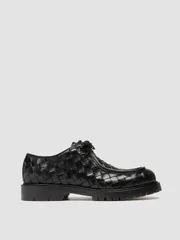 オフィチーネクリエイティブ メンズ シューズ オックスフォード ダービー レザー Officine Creative Boss 015 Woven Leather Derby Shoes Blackのサムネイル