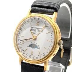 REVUE THOMMEN Watch Automatic Men's Round White dial Exhibition back レビュートーメン 時計 自動巻き メンズ ラウンド ゴールド 白文字盤 トリプルカレンダー 裏スケルトン 稼働品のサムネイル