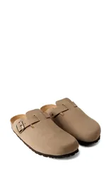 マンゴ レディース シューズ サンダル レザー MANGO Leather Clog Light Pastel Brown ブラウンのサムネイル