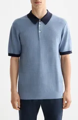 スコッチアンドソーダ メンズ トップス ポロシャツ セーター コットン Scotch Soda Tonal Stripe Cotton Polo Sweater Fadedenim デニムのサムネイル