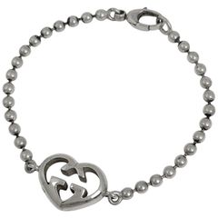グッチ GUCCI ハートモチーフ ブレスレット ボールチェーン シルバー