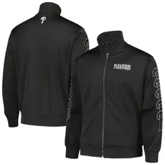 プレジャーズ メンズ アウター ジャケット・ブルゾン Mens PLEASURES Black Philadelphia Phillies Pitcher FullZip Track Jacket Bのサムネイル