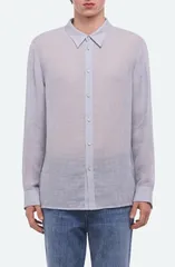 ヘルムート ラング メンズ トップス シャツ リラックスフィット リネン Helmut Lang Relaxed Fit Linen Gauze ButtonUp Shirt Pacificのサムネイル