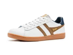 ゴラ メンズ シューズ スニーカー レザー Gola Equipe II Leather WhiteTobaccoNavy ホワイトのサムネイル
