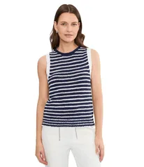 トッミーバハマ レディース アウター ニット・セーター コットン Tommy Bahama Harbor Pebble Cotton Stripe Tank Coastline ストライプのサムネイル