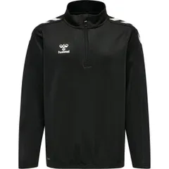 ヒュンメル メンズ アウター パーカー・スウェット ハーフジップ Hummel Half Zipoly Top Senior Black ブラックのサムネイル