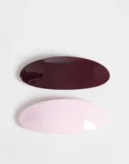 エイソス レディース アクセサリー ミニ ASOS DESIGN pack of 2 mini oval barrettes and Multi マルチカラーのサムネイル