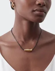 トップショップ レディース アクセサリー ネックレス・チョーカー・ペンダントトップ レース Topshop Octavia collar length necklace with goldetailのサムネイル