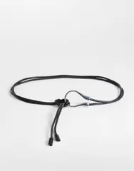 トップショップ レディース アクセサリー ベルト Topshop Annie hardware tie belt and Black silver ブラックのサムネイル