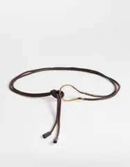 トップショップ レディース アクセサリー ベルト Topshop Annie hardware tie belt in chocolate and CHOCOLATE GOLD チョコレートのサムネイル