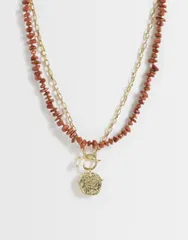 アクセサライズ レディース アクセサリー ネックレス・チョーカー・ペンダントトップ レース Accessorize 2 pack chipped faux stone pendant necklaceのサムネイル
