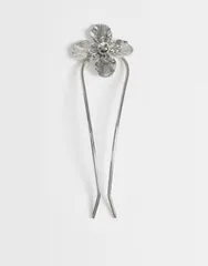 エイソス レディース アクセサリー ASOS DESIGN hair pin with flower design tone SILVER シルバーのサムネイル